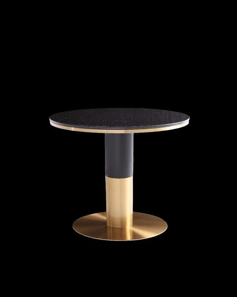Gold and Black Zooki Round Side Table | Metal side tables for living room ANGIE KRIPALANI DESIGN - ANGIE HOMES - ANGIES INDIA