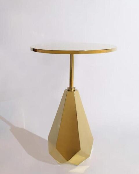 Gold Finished Samba Round Side Table | Side tables gold ANGIE KRIPALANI DESIGN - ANGIE HOMES - ANGIES INDIA