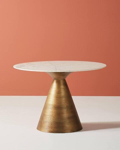 Gold Finished Tiger Round Side Table | Wood and metal bedside table ANGIE KRIPALANI DESIGN - ANGIE HOMES - ANGIES INDIA