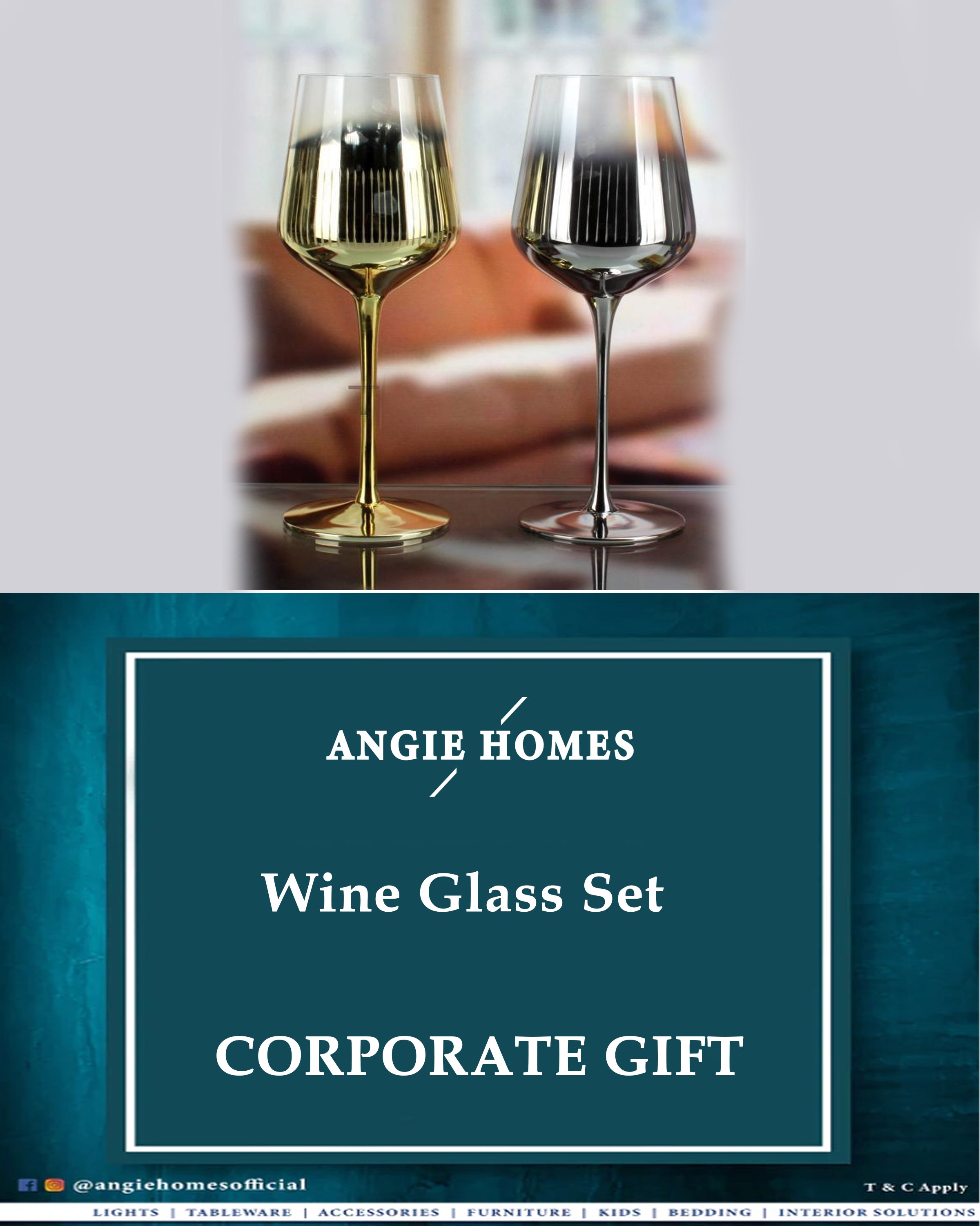 Wine & Champagne Glasses Set for Weddings, House Warming & Corporate Gift ANGIE HOMES