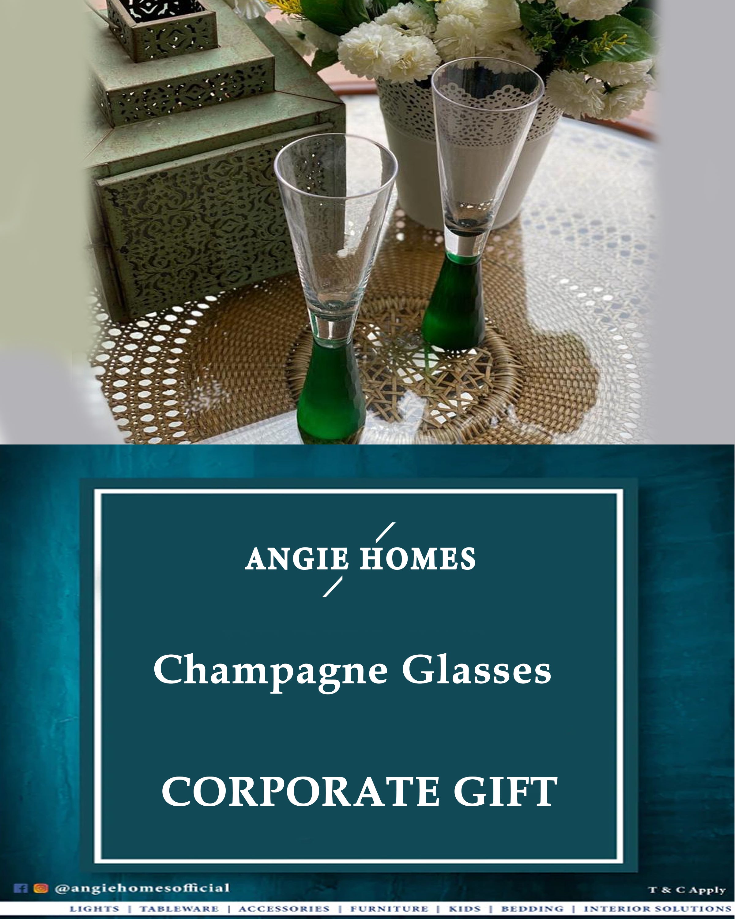 Champagne Glasses for Weddings, House Warming & Corporate Gift ANGIE HOMES