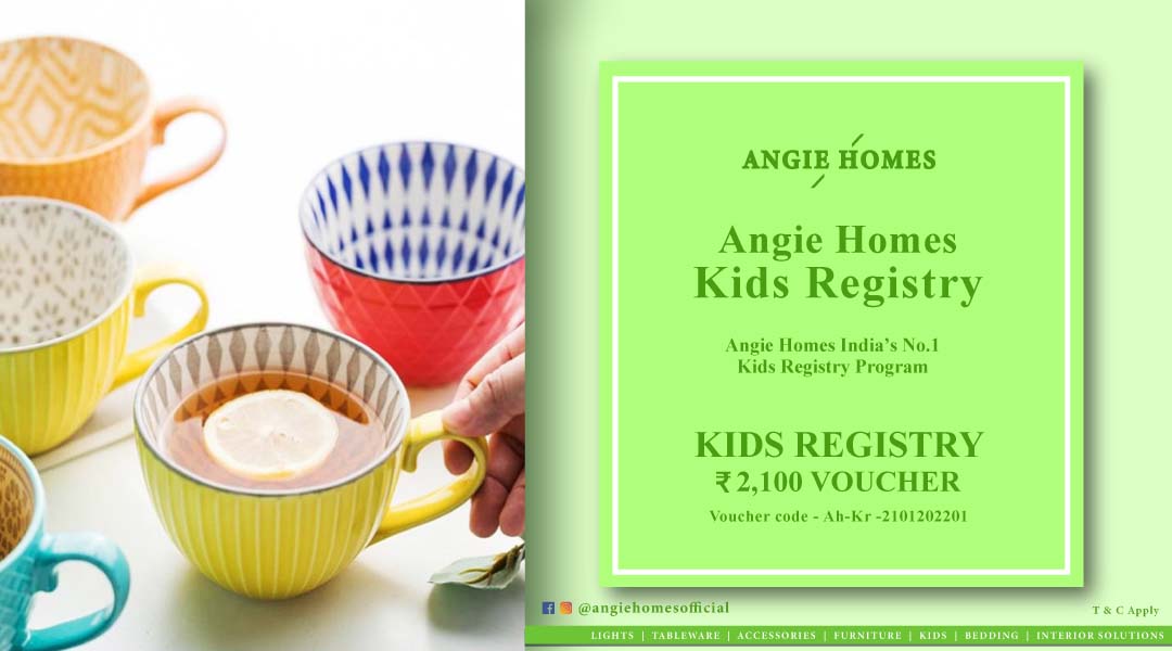Angie Homes Kids Registry Program Gift Voucher Stylish Cup ANGIE HOMES