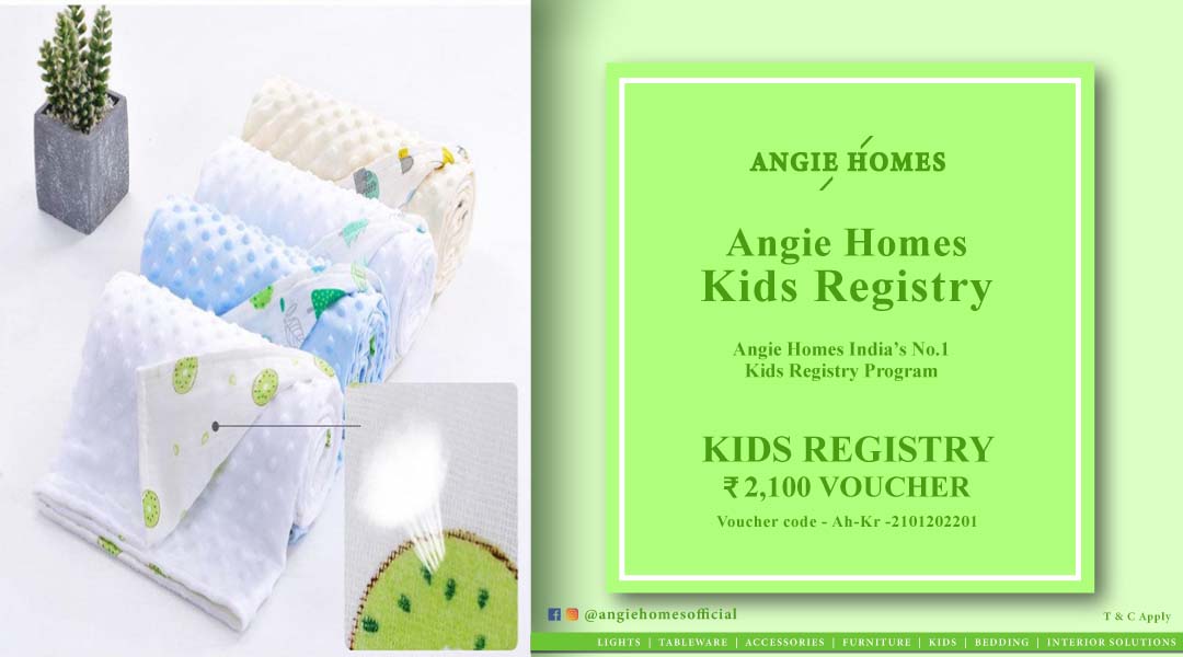 Angie Homes Kids Registry Program Gift Voucher Premium Blankets ANGIE HOMES