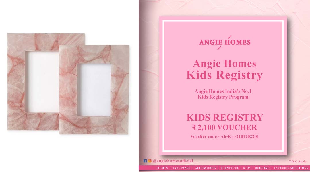 Angie Homes Kids Registry Photo Frame Voucher Pink Gift ANGIE HOMES