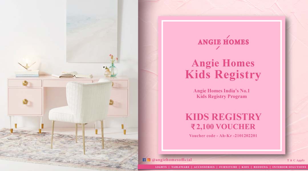 Angie Homes Kids Registry Pink Gift Voucher for Kids Study Table Online ANGIE HOMES