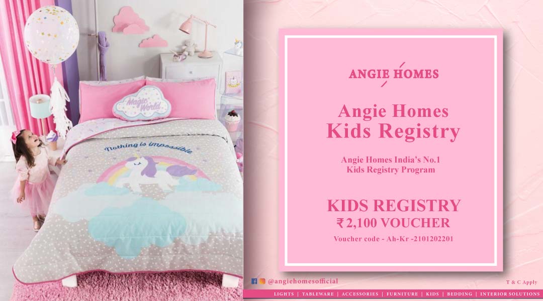 Angie Homes Kids Registry Gift Voucher for Stylish Bedding ANGIE HOMES