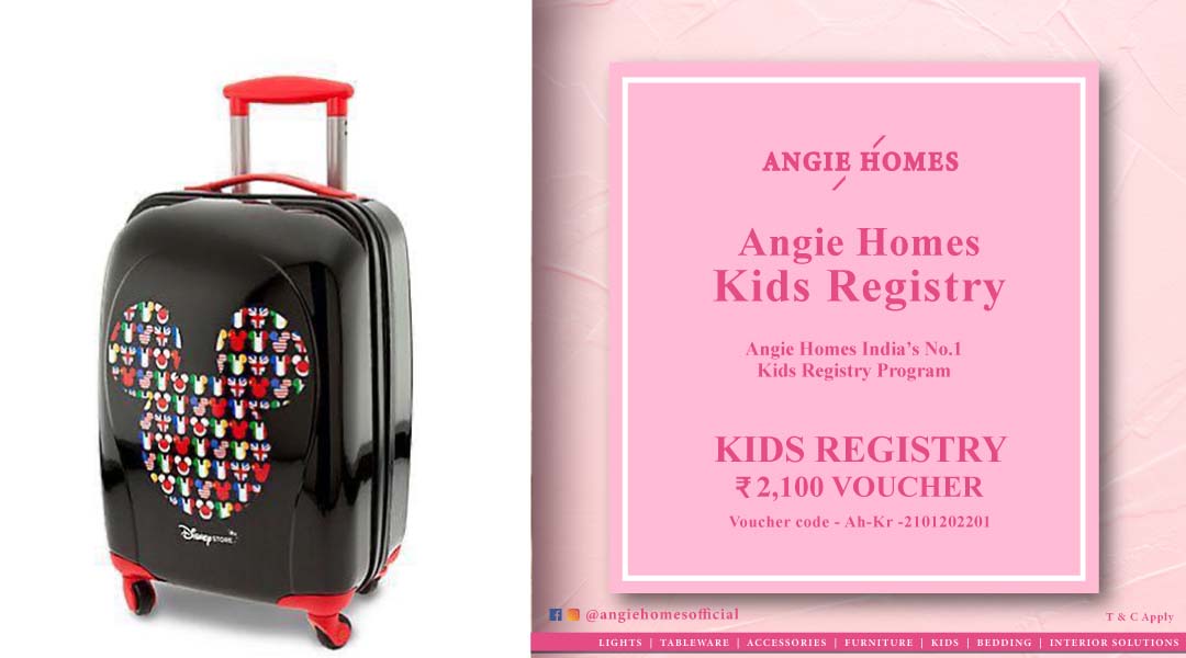 Angie Homes Kids Registry Gift Voucher for Black Trolley Bags ANGIE HOMES