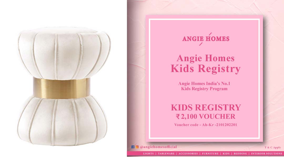 Angie Homes Kids Registry Gift Voucher for Kids White Pouf ANGIE HOMES