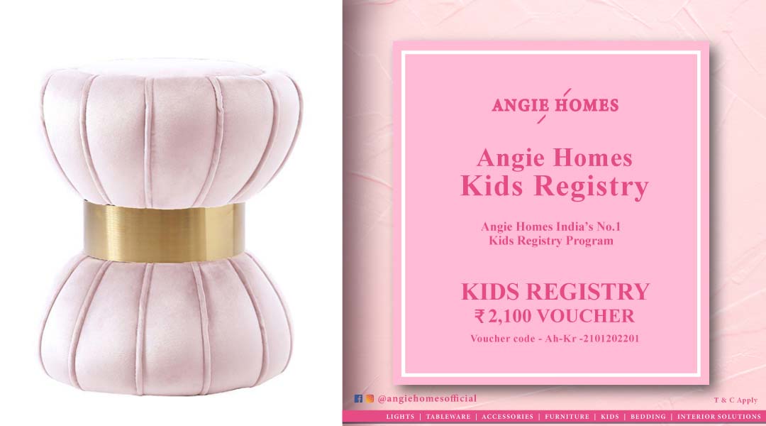 Angie Homes Kids Registry Gift Voucher Pink Glass Pouf ANGIE HOMES