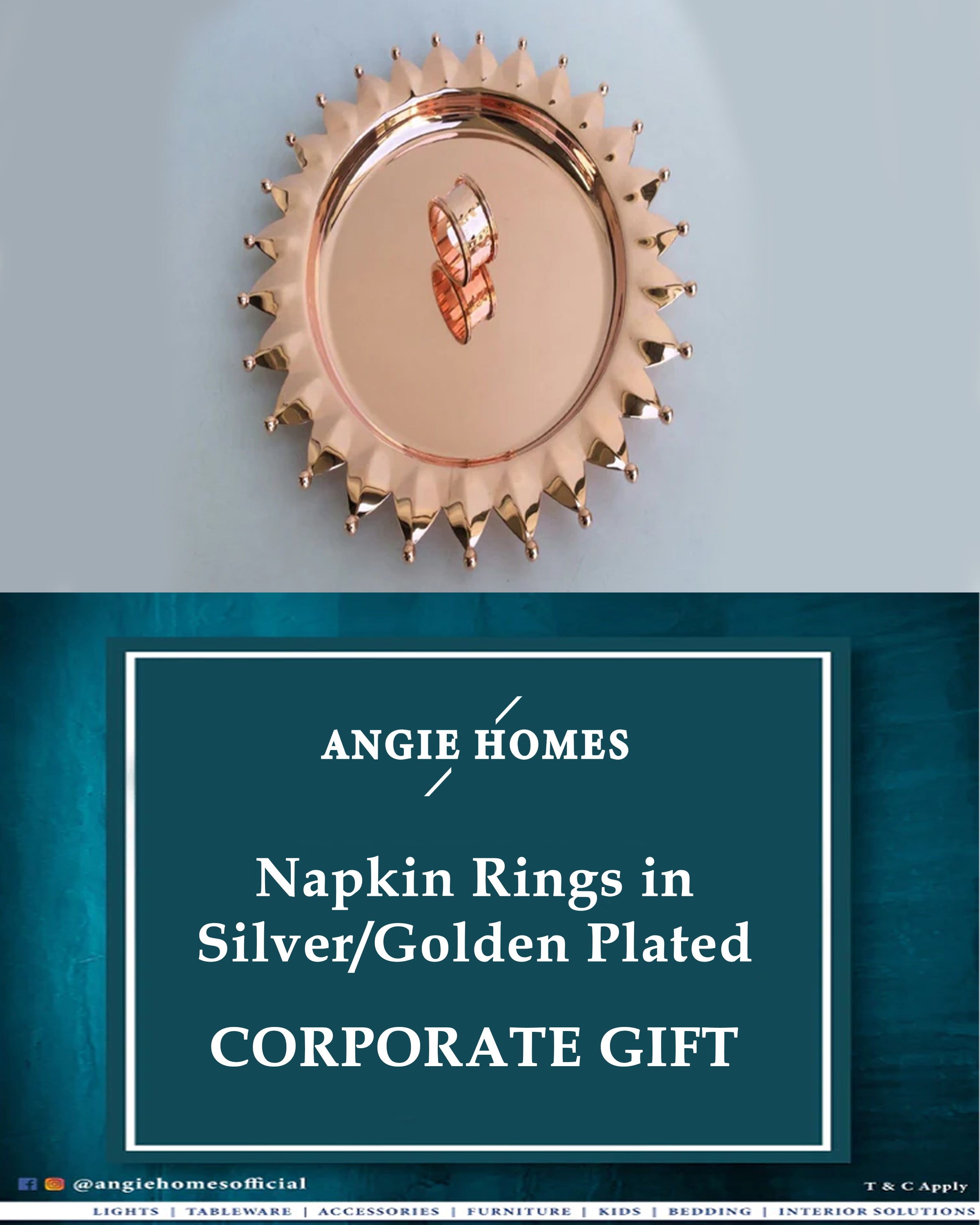 Charger Plate in Silver/Gold Finish Plated for Wedding, House Warming & Corporate Gift ANGIE HOMES
