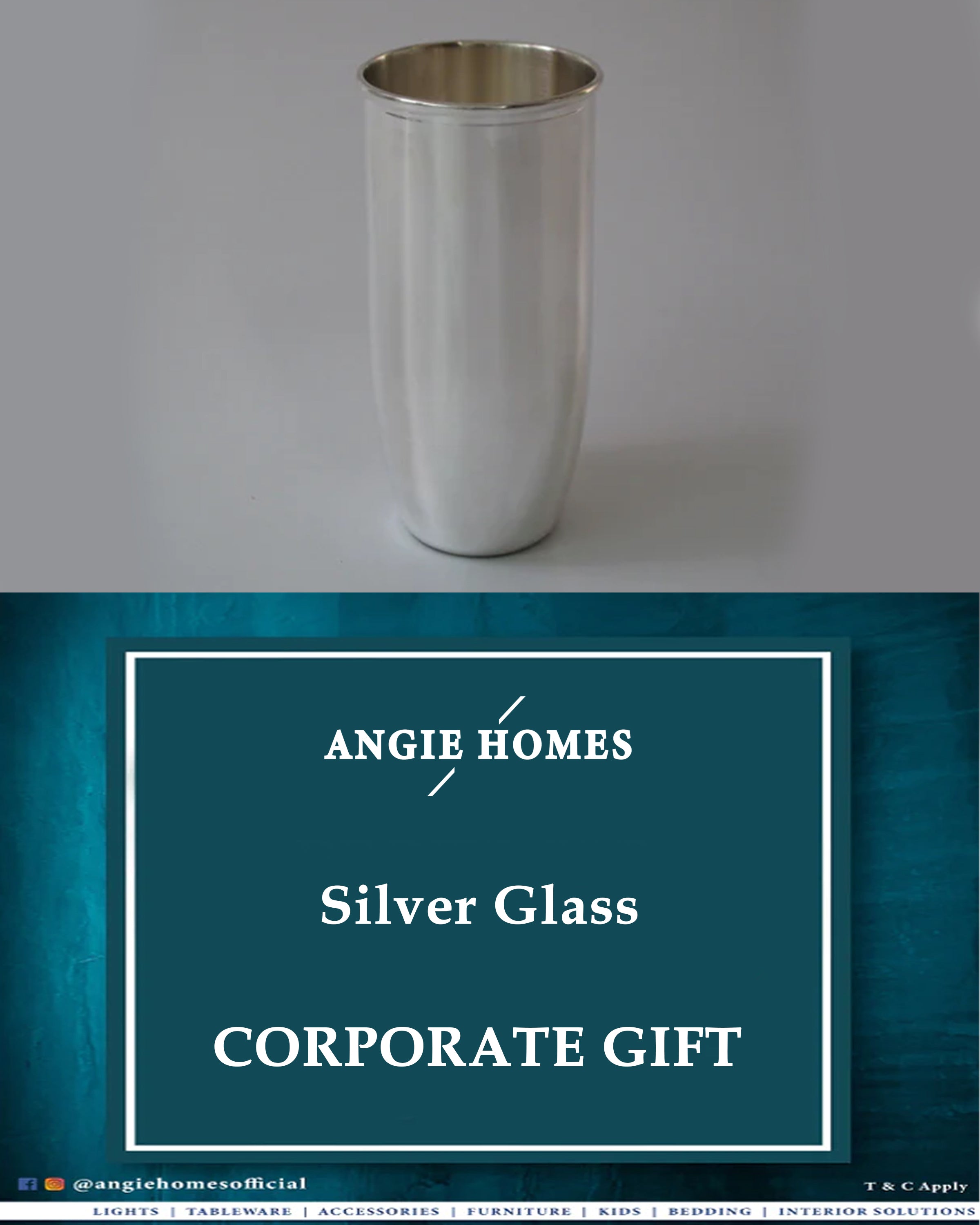 Silver Glass for Weddings, House Warming & Corporate Gifts ANGIE HOMES