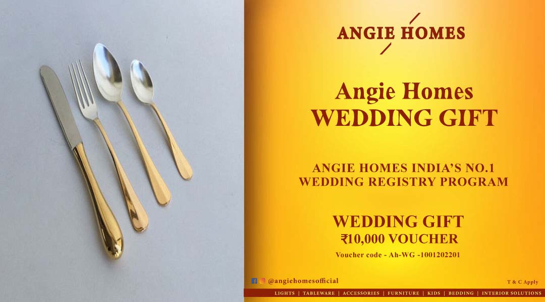 Angie Homes for Indian Wedding Stylish Cutlery Set Gift Voucher ANGIE HOMES