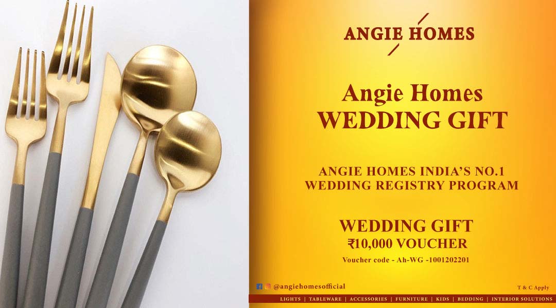 Angie Homes for Indian Wedding Stylish Cutlery Sets Gift Voucher ANGIE HOMES