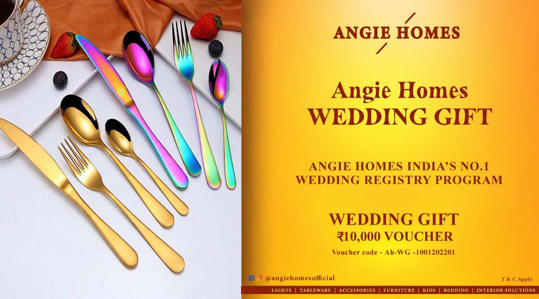 Angie Homes for Indian Wedding Cutlery Sets Gift Voucher ANGIE HOMES