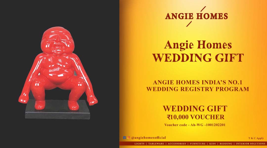Angie Homes for Indian Wedding Red Scupture Gift Voucher ANGIE HOMES