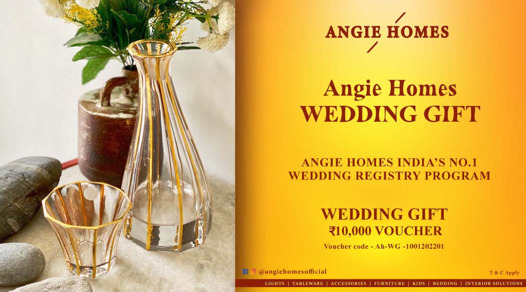 Angie Homes for Indian Wedding Glass Jug Gift Voucher ANGIE HOMES