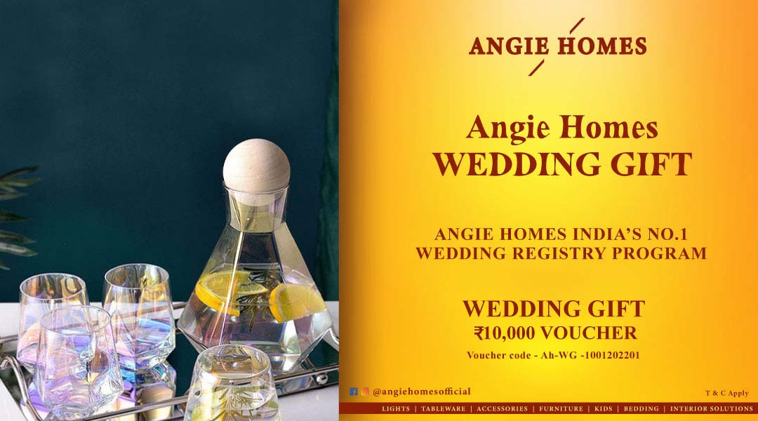 Angie Homes for Indian Wedding Set of Glass Gift Voucher ANGIE HOMES