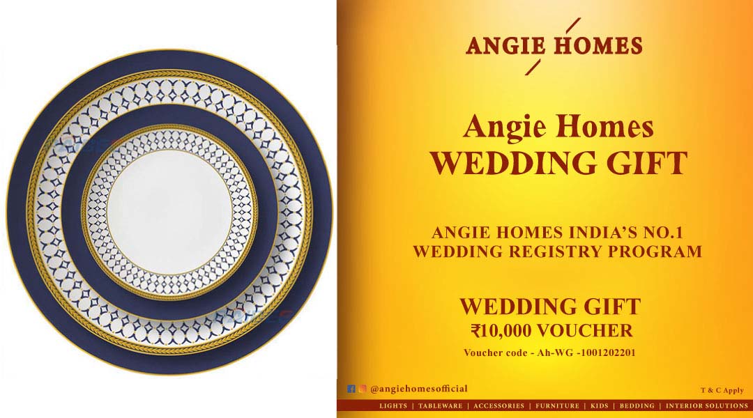Angie Homes for Indian Wedding Bone China Plates Gift Voucher ANGIE HOMES