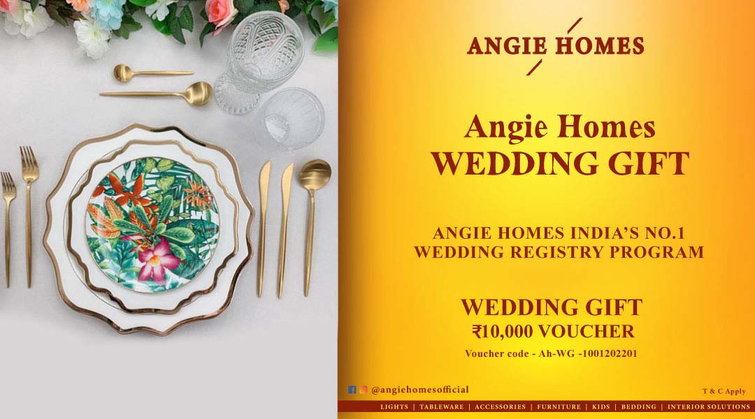 Angie Homes for Indian Wedding Premium Plates Gift Voucher ANGIE HOMES