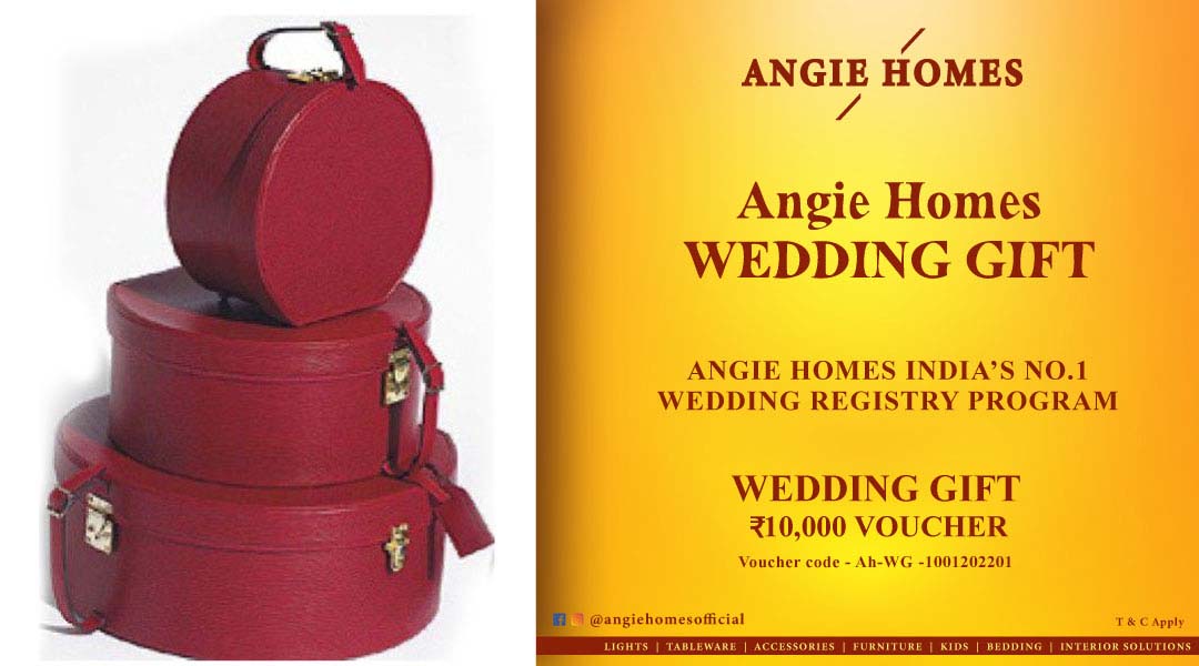 Angie Homes for Indian Wedding Red Boxes Gift Voucher ANGIE HOMES