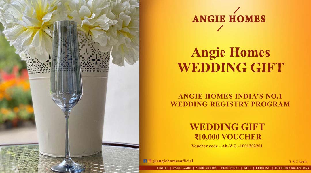 Angie Homes for Indian Wedding Black Wine Glass Gift Voucher ANGIE HOMES
