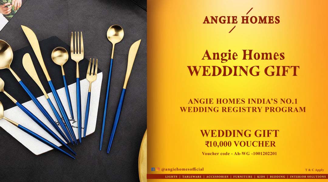 Angie Homes for Indian Wedding Blue Cutlery Sets Gift Voucher ANGIE HOMES