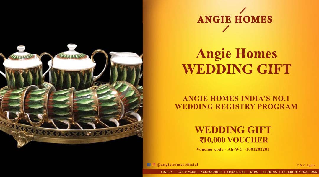 Angie Homes for Indian Wedding Black Tea Sets Gift Voucher ANGIE HOMES