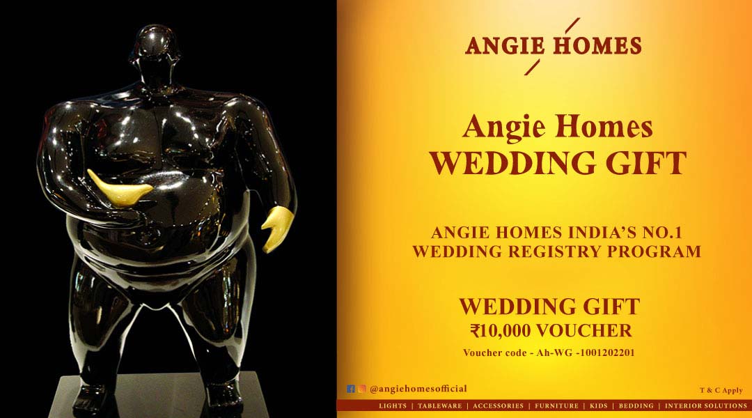 Angie Homes for Indian Wedding Black Sculpture Gift Voucher ANGIE HOMES