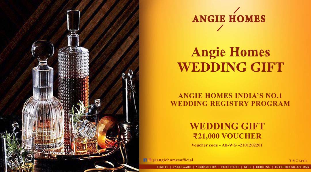 Angie Homes Offers Indian Wedding Gift Voucher for Crystal Jar Set ANGIE HOMES