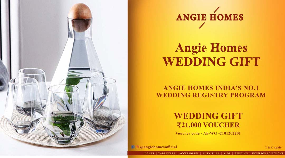 Angie Homes Offers Indian Wedding Gift Voucher for Glass Jar Set ANGIE HOMES