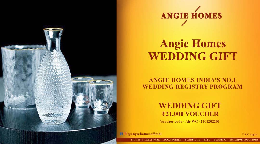 Angie Homes Offers Indian Wedding Gift Voucher for Jar Sets ANGIE HOMES