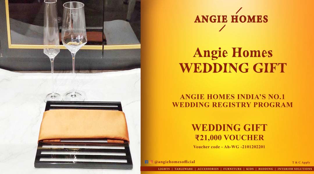 Angie Homes Offers Indian Wedding Gift Voucher for Glass ANGIE HOMES