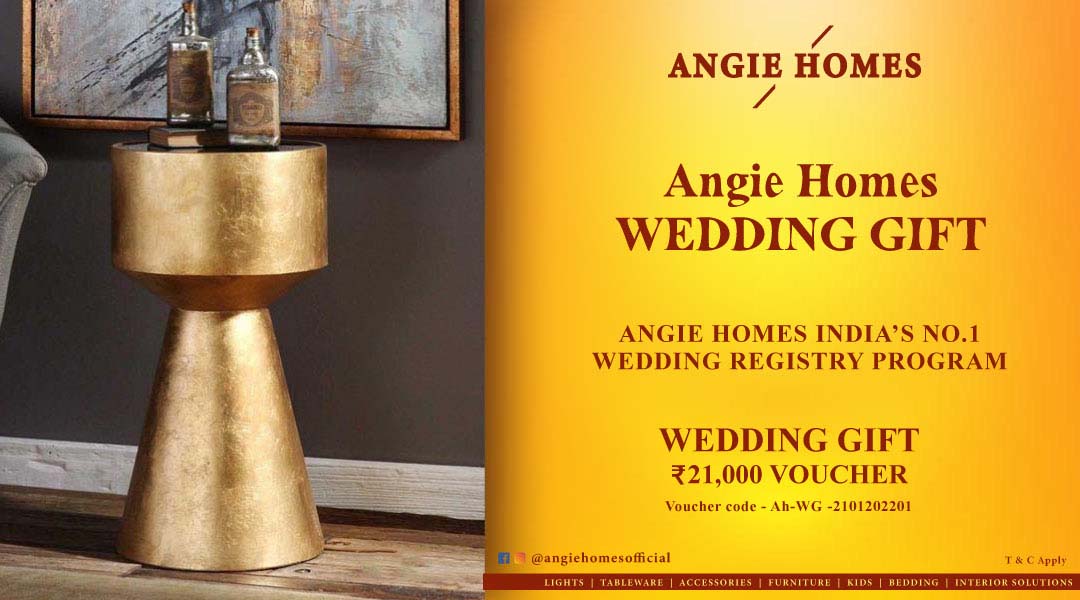Angie Homes Offers Indian Wedding Gift Voucher for Side Table ANGIE HOMES