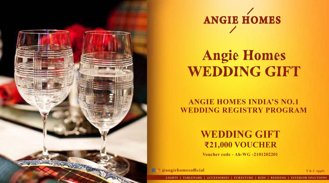 Angie Homes Offers Indian Wedding Gift Voucher for Bar Glass Set ANGIE HOMES