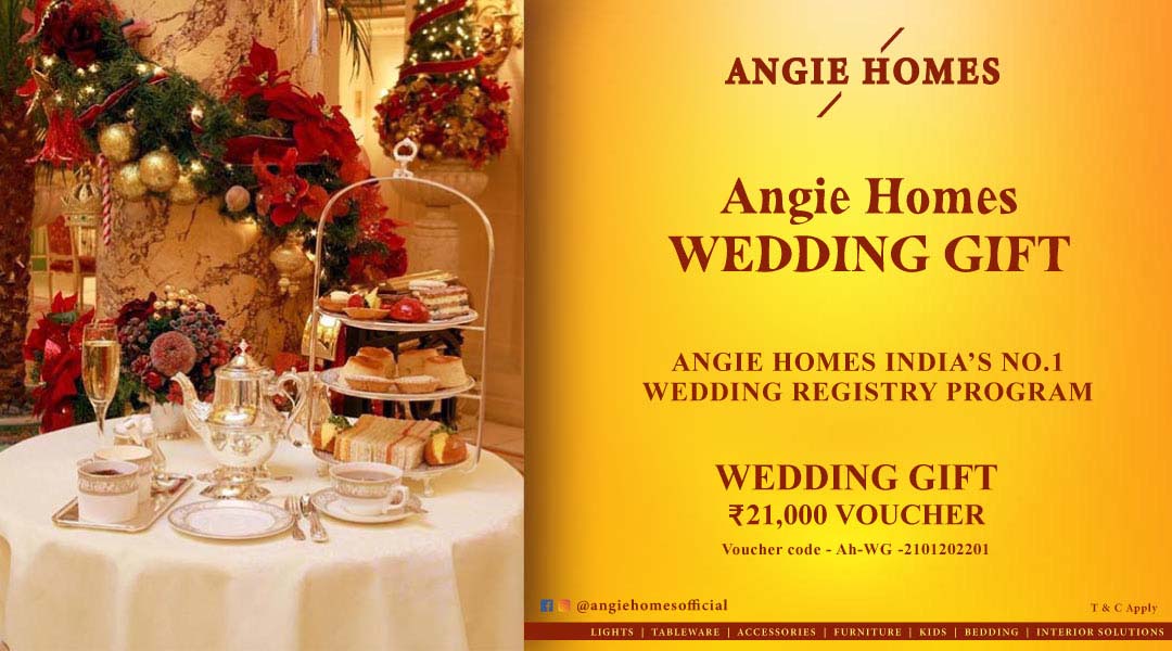 Angie Homes Offers Indian Wedding Gift Voucher for Stylish Tea Sets ANGIE HOMES