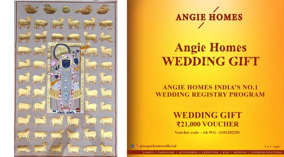 Angie Homes Offers Indian Wedding Gift Voucher for Pichwai Painting ANGIE HOMES