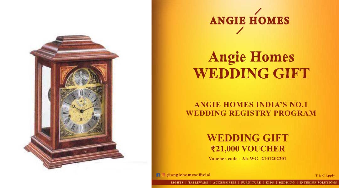 Angie Homes Offers Indian Wedding Gift Voucher for Wall Watch ANGIE HOMES