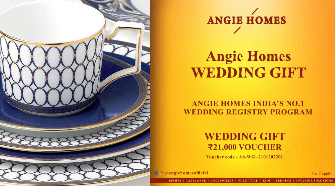 Angie Homes Offers Indian Wedding Gift Voucher for Tea Sets ANGIE HOMES