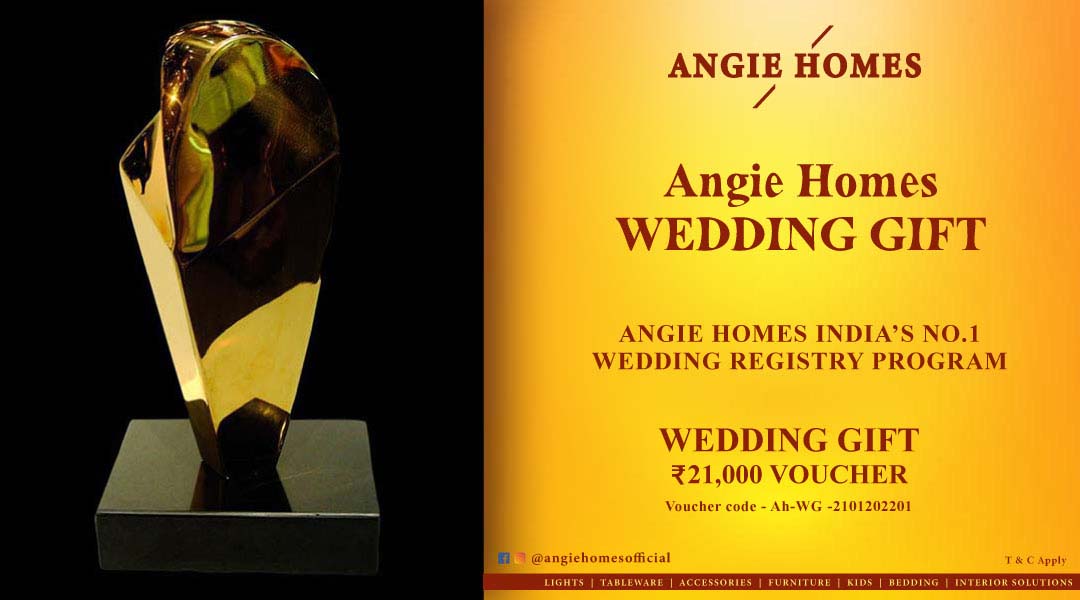 Angie Homes Offers Indian Wedding Gift Voucher for Sculpture ANGIE HOMES