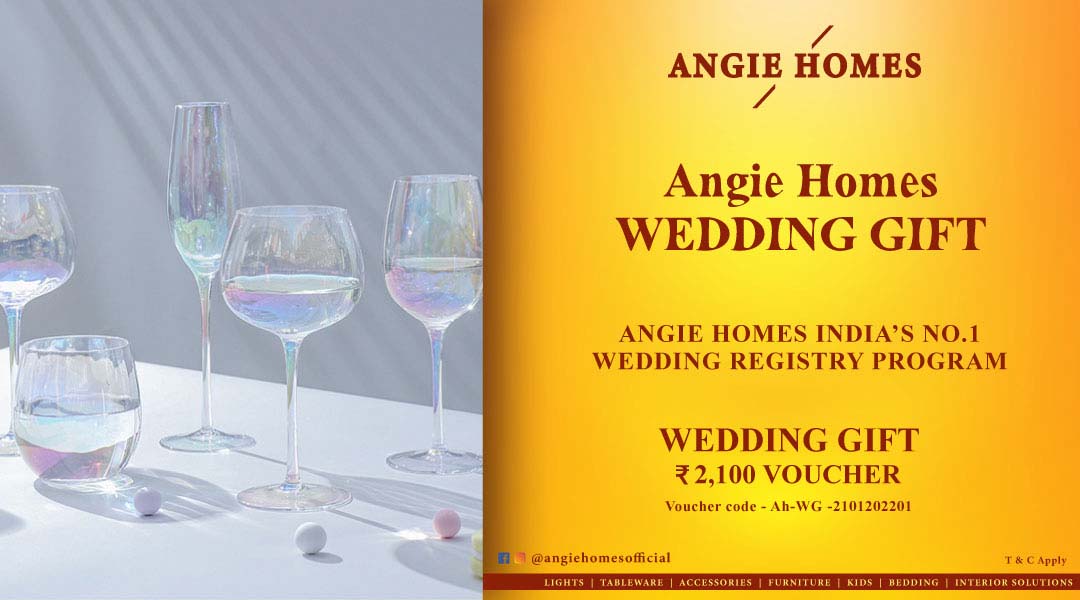 Angie Homes Wedding Gift Registry Vouchers Wine White Glass Set ANGIE HOMES