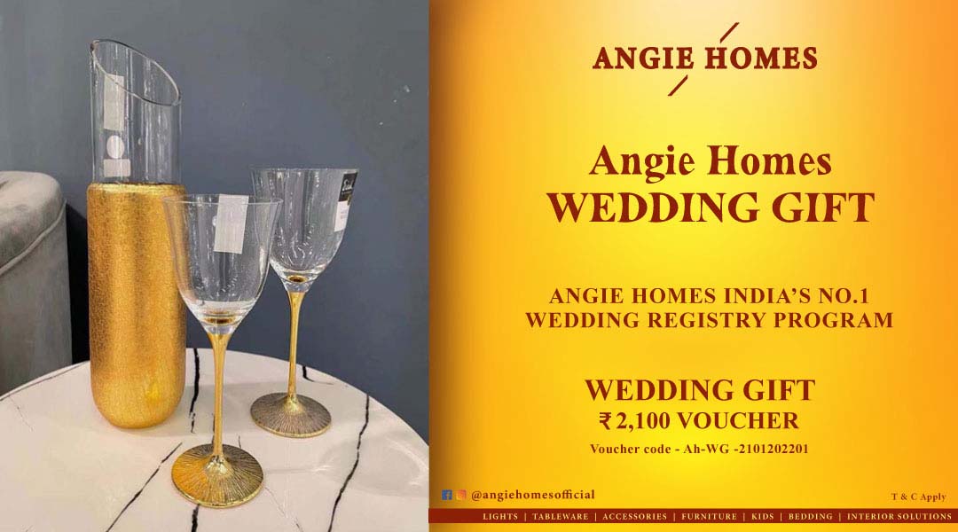 Angie Homes for Indian Wedding Premium Glass Gift Voucher ANGIE HOMES