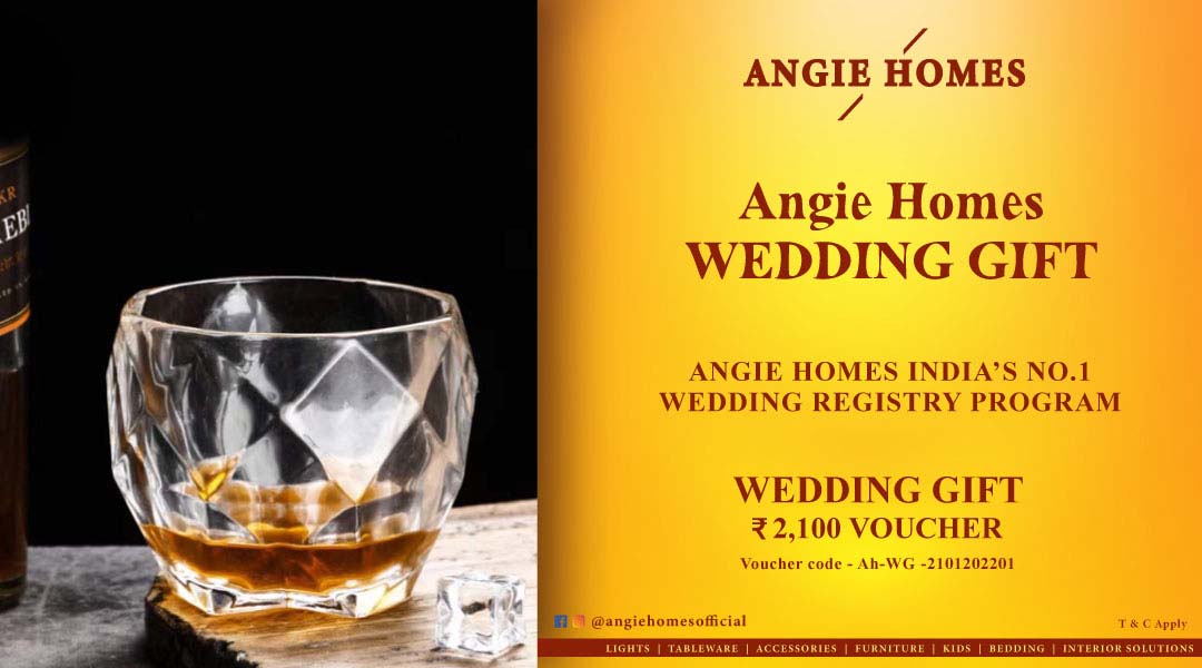 Angie Homes Wedding Gift Registry Voucher Whiskey Glasses ANGIE HOMES