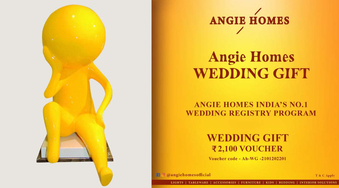 Angie Homes Wedding Gift Registry Vouchers Yellow Sculpture ANGIE HOMES