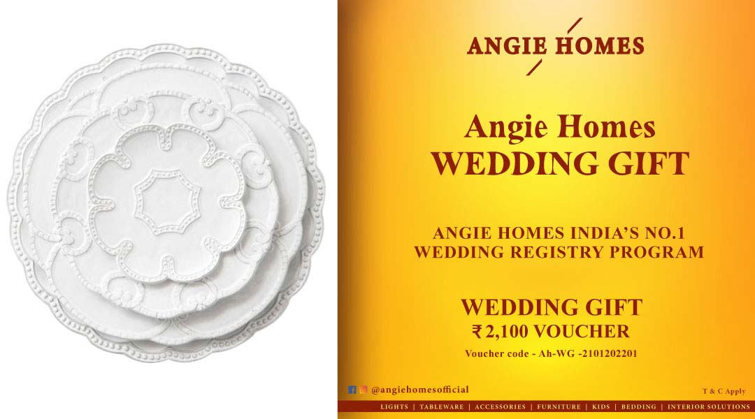 Angie Homes for Indian Wedding Gift Dinner Plate Set Gift Voucher ANGIE HOMES