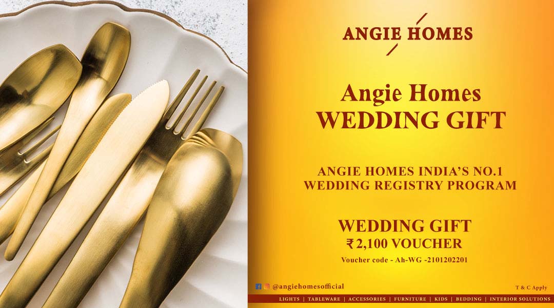 Angie Homes Wedding Gift Registry Voucher for Gold Cutlery Set ANGIE HOMES