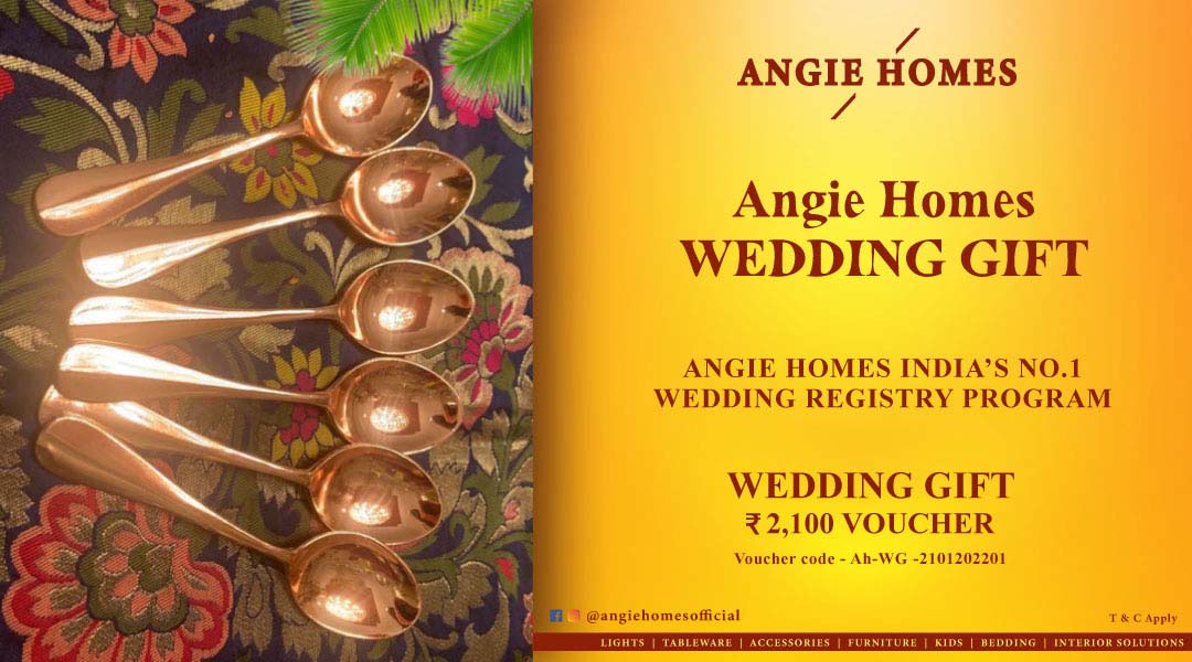 Angie Homes Wedding Gift Registry Voucher for Pure Copper Spoon Set ANGIE HOMES