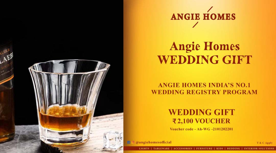 Angie Homes for Indian Wedding Premium Wine Glasses Set Gift Voucher ANGIE HOMES