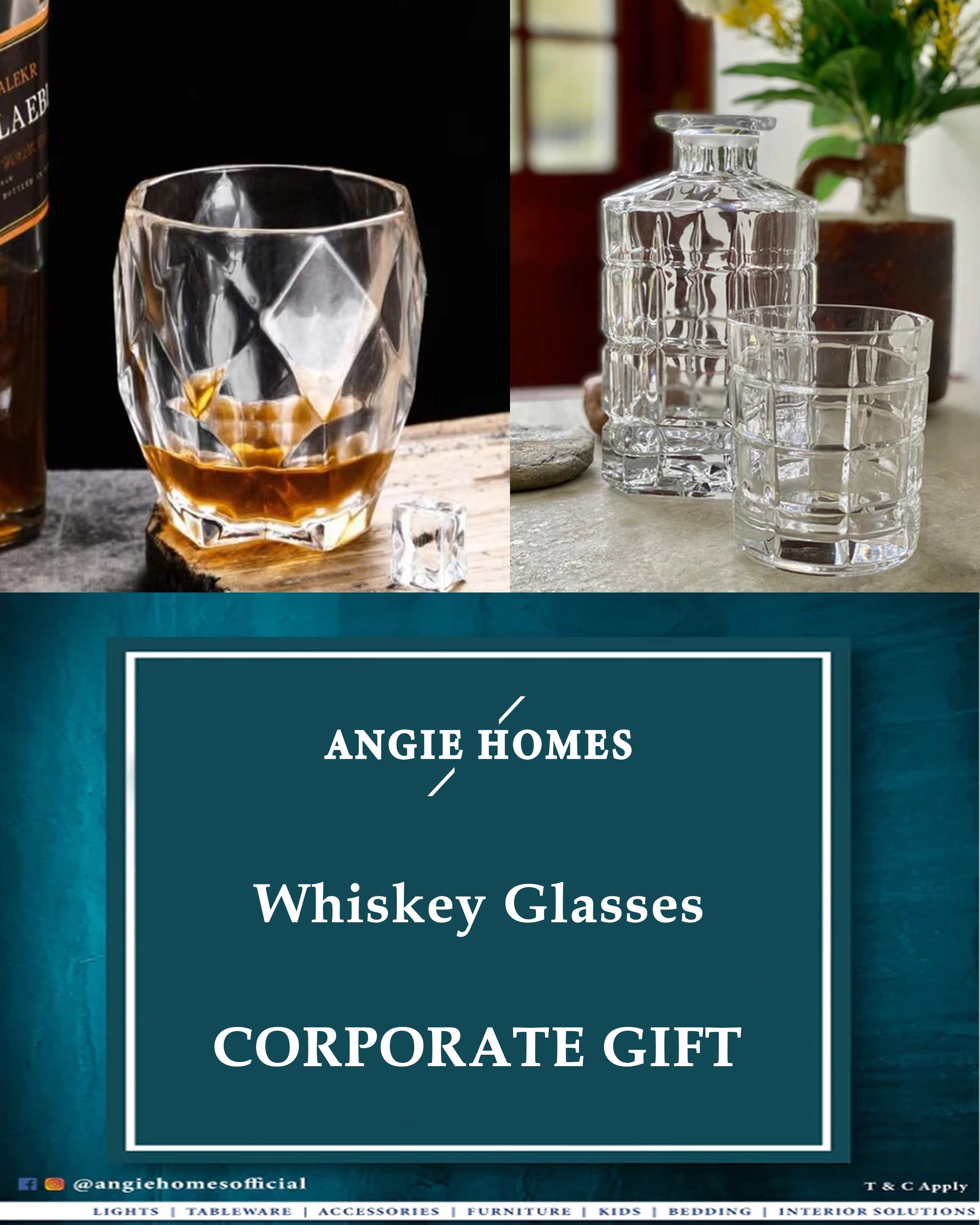 Whiskey Glasses for Weddings, House Warming & Corporate Gift ANGIE HOMES