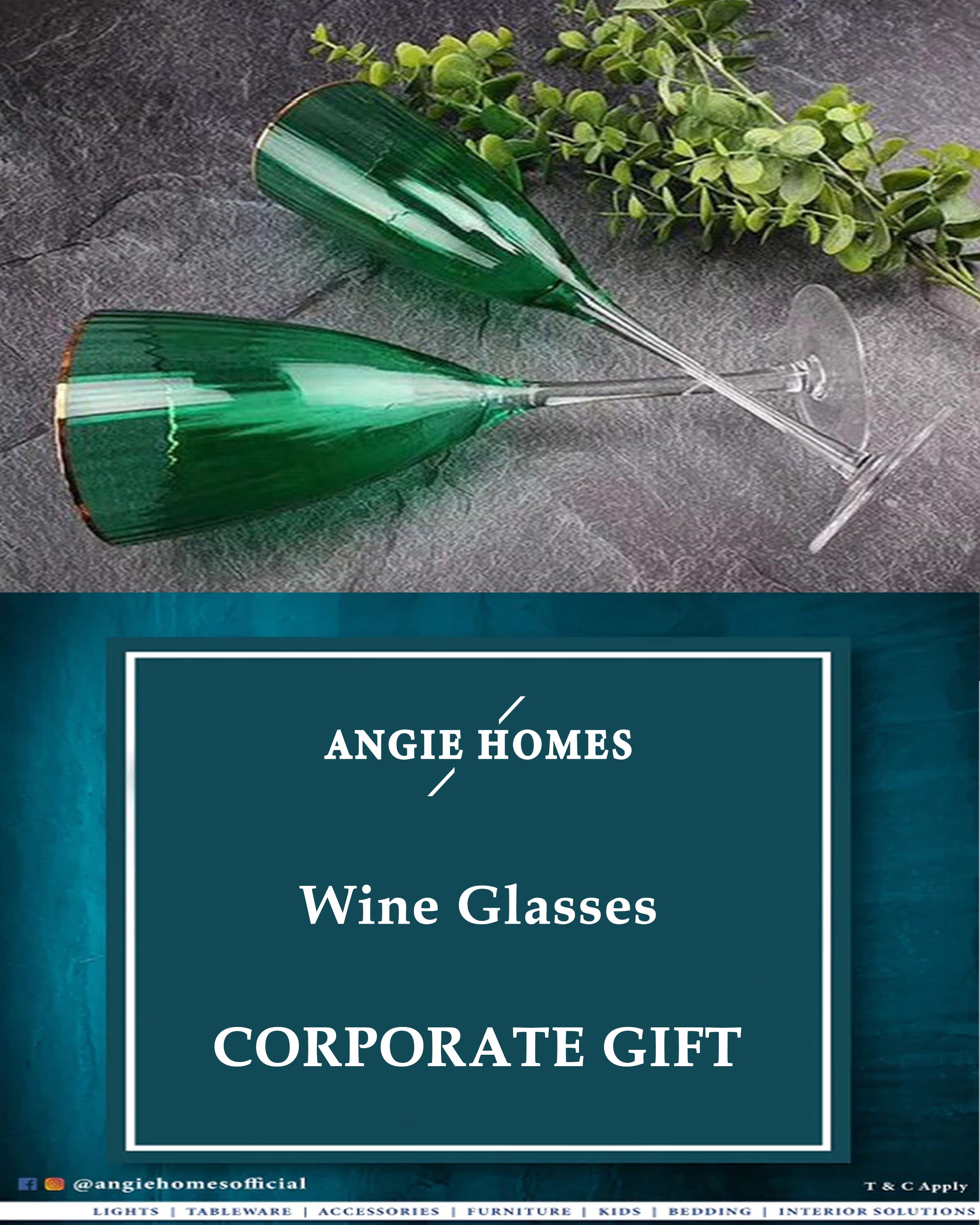 Designer Wine Glasses for Weddings, House Warming & Corporate Gift ANGIE HOMES